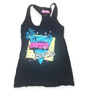 Mattel Barbie Racerback Tank Top Size M 80's Theme Convertible Car Barbiecore